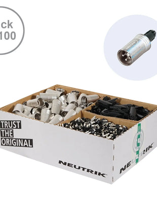 Neutrik XLR 3-Pin Male Socket NC3MXX-WOB (Pack of 100)