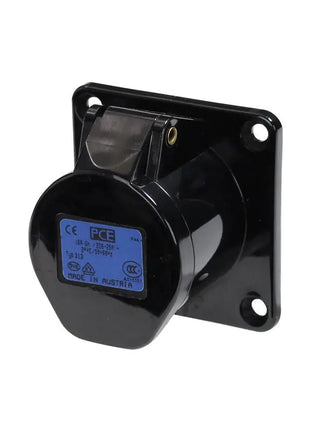 PCE 16A 230V 2P+E Black Panel Socket (313-6X)