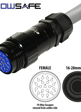 Elumen8 Socapex 19-Pin Line Female Socket 16-28mm Numbered