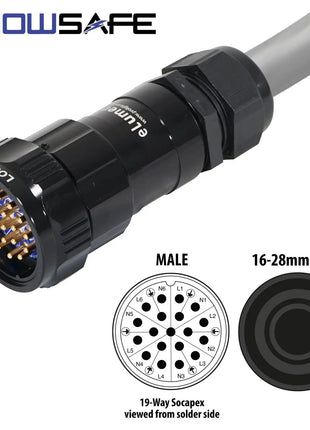 Elumen8 Socapex 19-Pin Line Male Plug 16-28mm