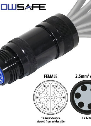 Elumen8 Socapex 19-Pin Line Female Socket 6 x 12mm (2.5mm² cable)