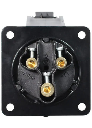 PCE 32A 230V 2P+E Black Panel Socket (323-6X)