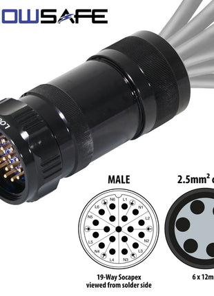 Elumen8 Socapex 19-Pin Line Male Plug 6 x 12mm (2.5mm² cable)