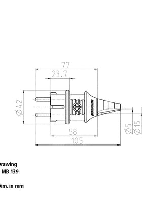 Mennekes 16A 230V 2P+E IP44 Black Schuko Plug (10754)