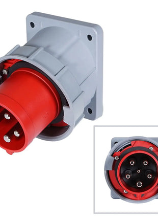PCE 63A 415V 3P+N+E Angled Panel Inlet (735-6)