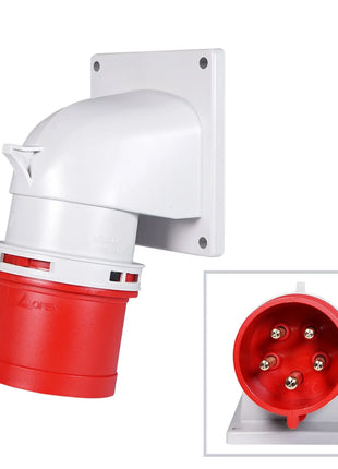 PCE 32A 415V 3P+N+E Angled Appliance Inlet (77725-6)