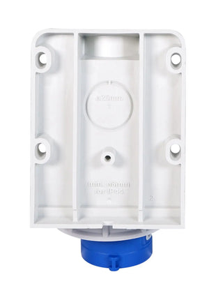 PCE 16A 230V 2P+E IP67 Wall Mount Angled Inlet (5132-6k)