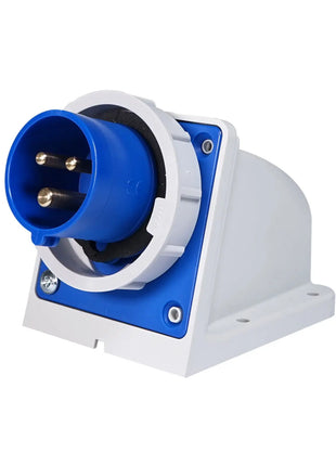 PCE 16A 230V 2P+E IP67 Wall Mount Angled Inlet (5132-6k)