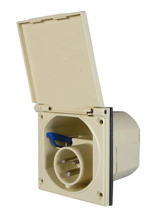 PCE 16A 230V 2P+E Caravan Panel Inlet (0137-6)