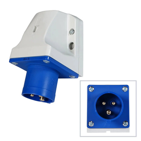 PCE 16A 230V 2P+E Wall Mount Angled Inlet (513-6)