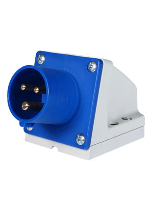 PCE 16A 230V 2P+E Wall Mount Angled Inlet (513-6)