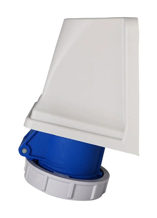PCE 16A 230V 2P+E IP67 Wall Mount Angled Socket (1132-6)