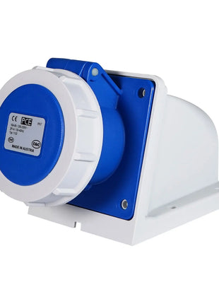 PCE 16A 230V 2P+E IP67 Wall Mount Angled Socket (1132-6)