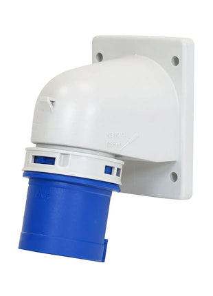 PCE 16A 230V 2P+E Flanged Angled Inlet (77713-6)