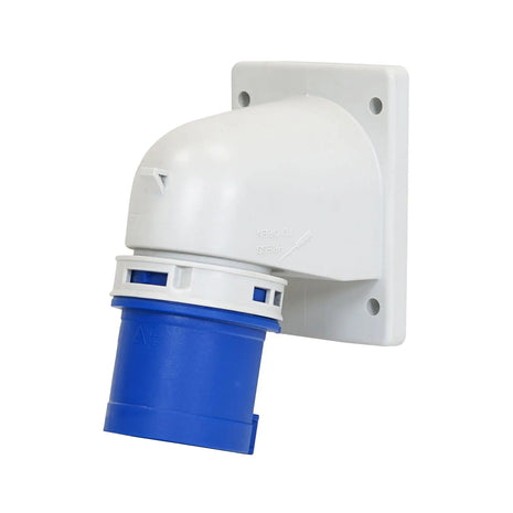 PCE 16A 230V 2P+E Flanged Angled Inlet (77713-6)