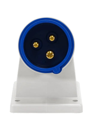 PCE 16A 230V 2P+E Flanged Angled Inlet (77713-6)