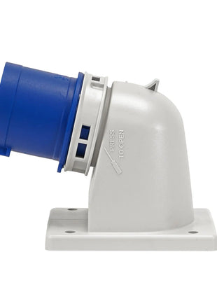 PCE 16A 230V 2P+E Flanged Angled Inlet (77713-6)