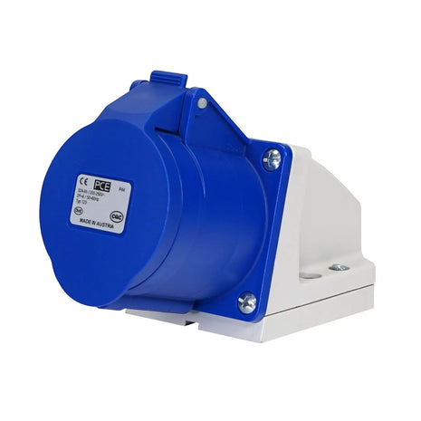 PCE 32A 230V 2P+E Wall Mount Angled Socket (123-6K)