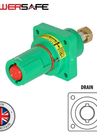 Elumen8 Powersafe 800A Panel Drain Female T8 Post Earth Green