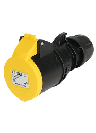 PCE 16A 110V 3P+E Socket Yellow/Black (214-4sx)