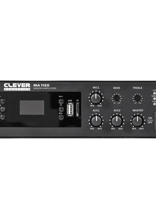 Clever Acoustics MA1120 120W 100V Mixer Amplifier with MP3 Bluetooth and FM Radio