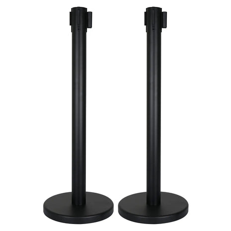 Elumen8 Retractable Barriers - Black Pole / Black Strap (Set of 2)
