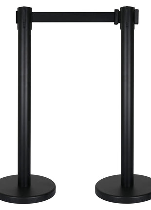 Elumen8 Retractable Barriers - Black Pole / Black Strap (Set of 2)