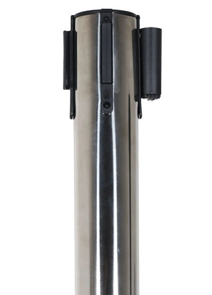 Elumen8 Retractable Barriers - Chrome Pole / Black Strap (Set of 2)