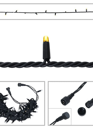  Rubber Connectable Dimmable LED String Lights Warm White 10m