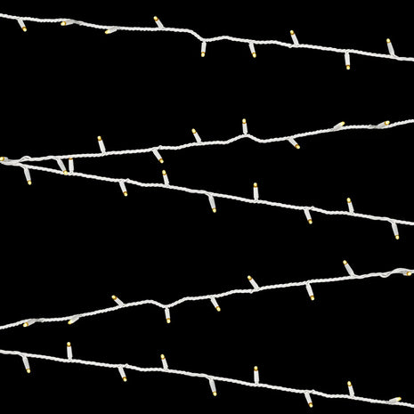  White Rubber Connectable Dimmable LED String Lights Warm White 20m