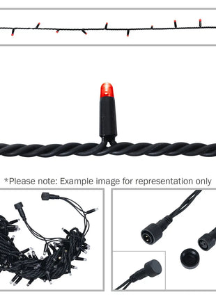  Rubber Connectable Dimmable LED String Lights Red 10m