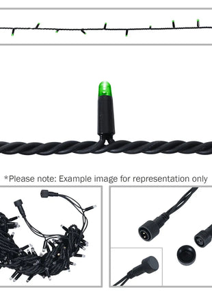  Rubber Connectable Dimmable LED String Lights Green 10m