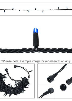  Rubber Connectable Dimmable LED String Lights Blue 10m