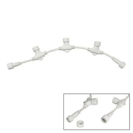 Elumen8 White String/Net Lights Adaptor Cable - 1 In 3 Out 0.4m