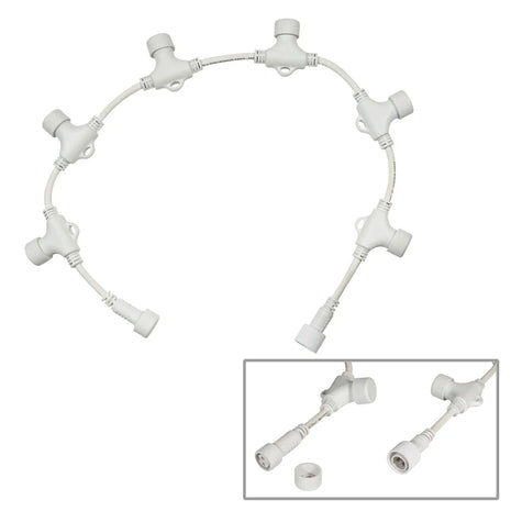 Elumen8 White String/Net Lights Adaptor Cable - 1 In 6 Out 0.7m
