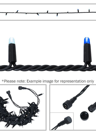  Rubber Connectable Dimmable LED String Lights Blue/Cool White 20m