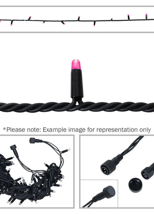  Rubber Connectable Dimmable LED String Lights Pink 10m