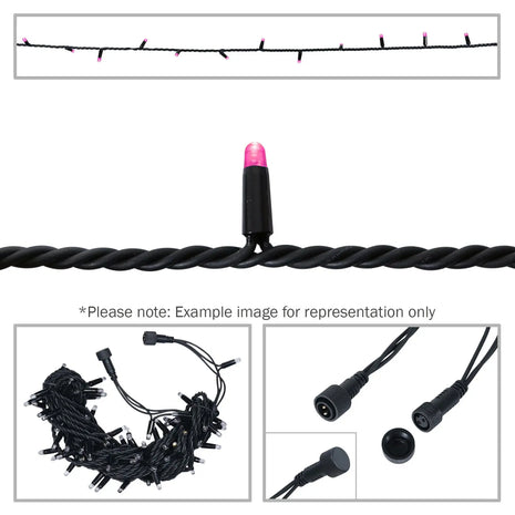  Rubber Connectable Dimmable LED String Lights Pink 10m
