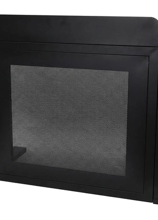 Equinox Event Booth (Black) with mesh design on a white background