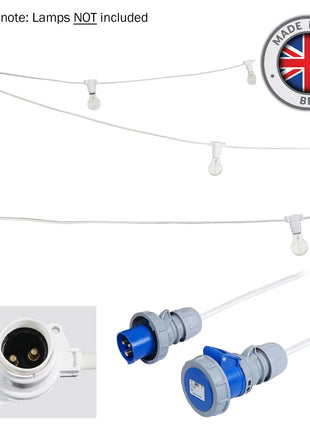 Elumen8 25m BC Heavy Duty White Rubber Festoon 0.33m Spacing