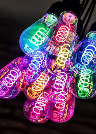 Prolite 4W LED ST64 Spiral Funky Filament Lamp ES Pink