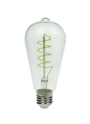 Prolite 4W LED ST64 Spiral Funky Filament Lamp ES Green