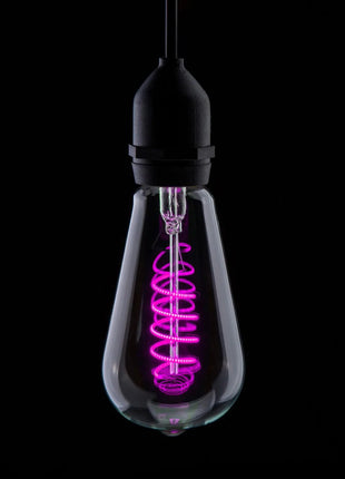 Prolite 4W LED ST64 Spiral Funky Filament Lamp ES Magenta