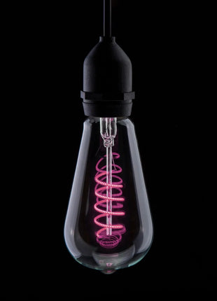 Prolite 4W LED ST64 Spiral Funky Filament Lamp ES Pink