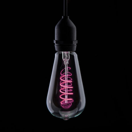 Prolite 4W LED ST64 Spiral Funky Filament Lamp ES Pink