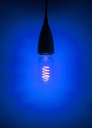 Prolite 4W LED T45 Funky Spiral Filament Lamp ES Blue