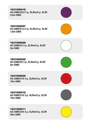 Accu Cable AC-DMX3/15 3 p. XLRm/3 p. XLRf 15m DMX