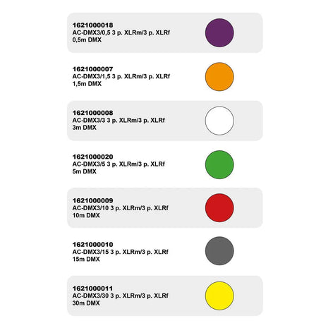 Accu Cable AC-DMX3/15 3 p. XLRm/3 p. XLRf 15m DMX