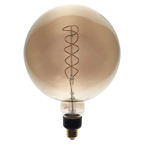 Prolite 4W Dimmable LED G200 Globe Smoked Spiral Filament Lamp 2200K ES