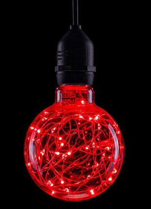 Prolite 1.7W LED G95 ES Poly Star Polycarbonate Lamp Red